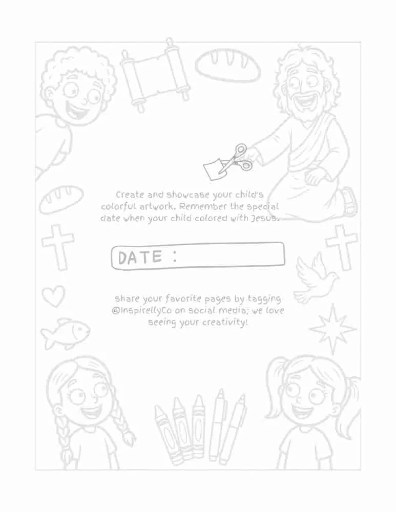 The back of the same page: a light keepsake page with a date line and an invitation to tag Inspirelly on social media